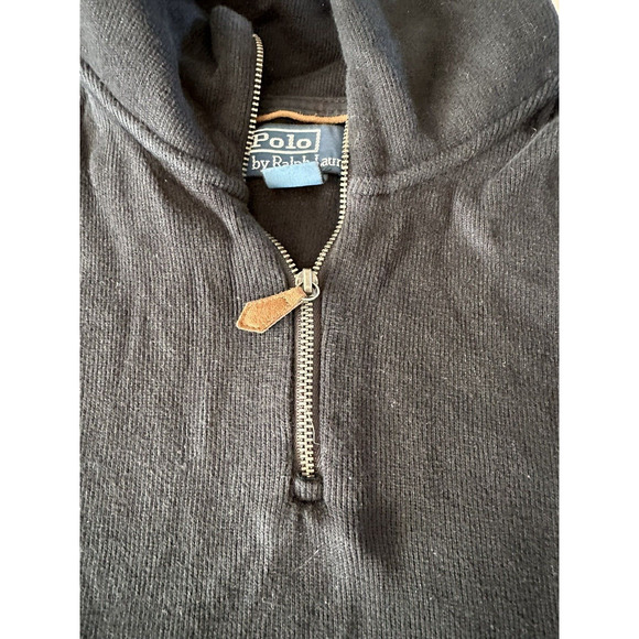 Ralph Lauren Polo XL Black w/Red Pony Quarter Zip Knit Pullover Golf Casual - Picture 4 of 11